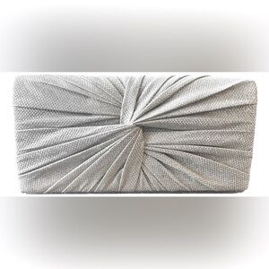 Sparkly Silver Clutch with Shoulder Strap